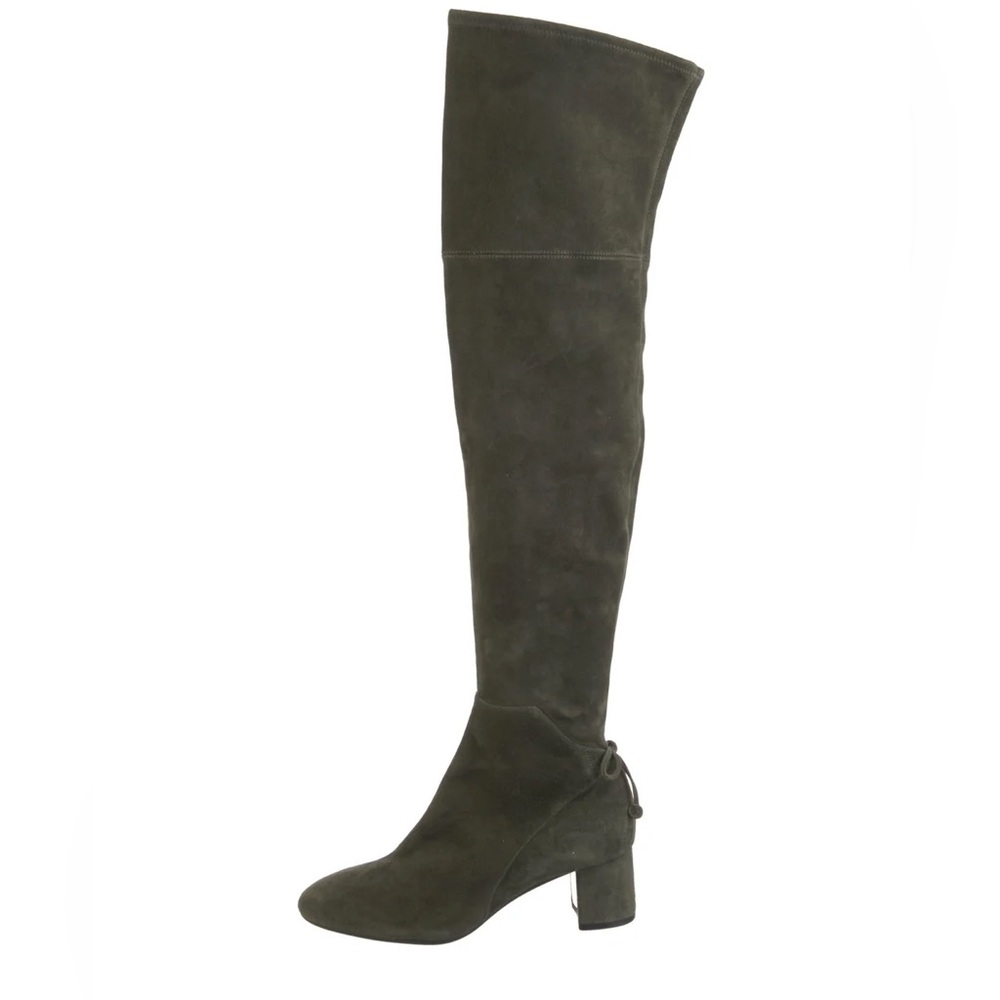 Tory Burch Laila Over the Knee Green Suede Boots